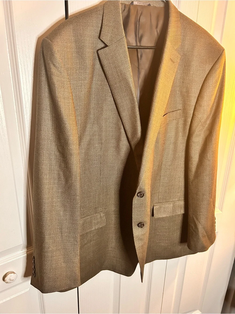 Ralph Lauren Men’s Size 50L Silk Wool Brown Golden Blue Knit 2 Button Blazer